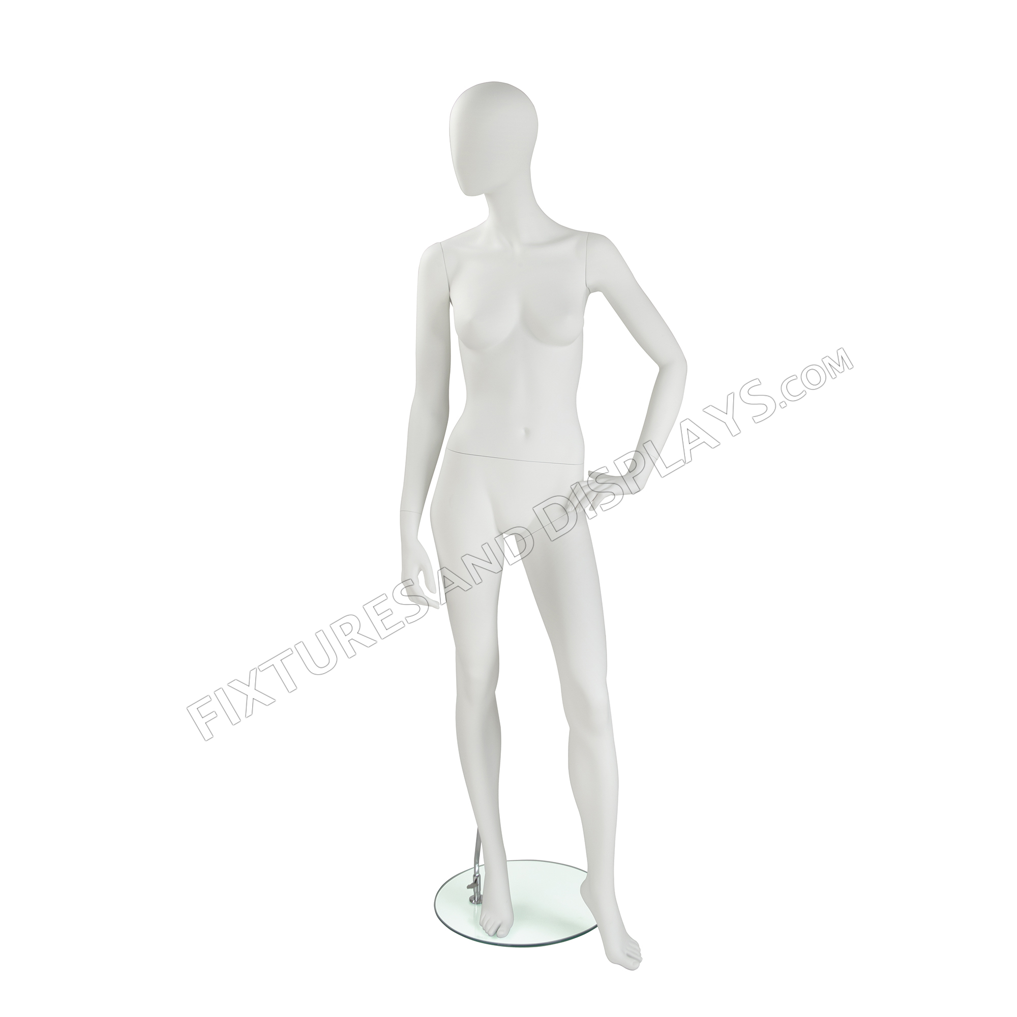 2000x2000 slate matte white female mannequin with oval head