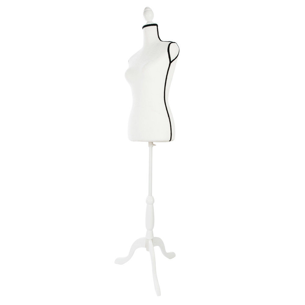 1000x1000 white female mannequin torso dress form display amptripod stand