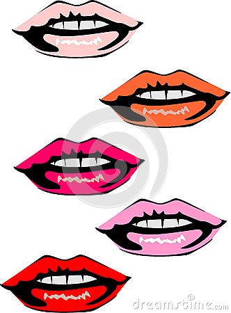 332x450 Vector Drawing Attractive Female Mouth About A Variety Of Colors