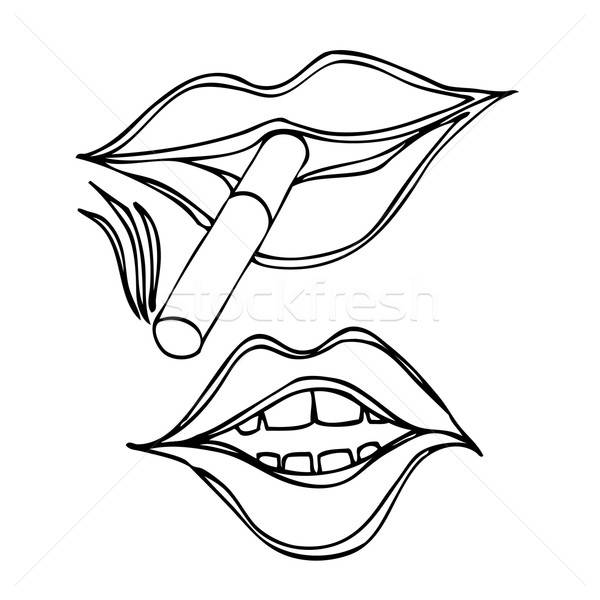 600x600 Female Lips Vector Illustration Volodymyr Vechirnii