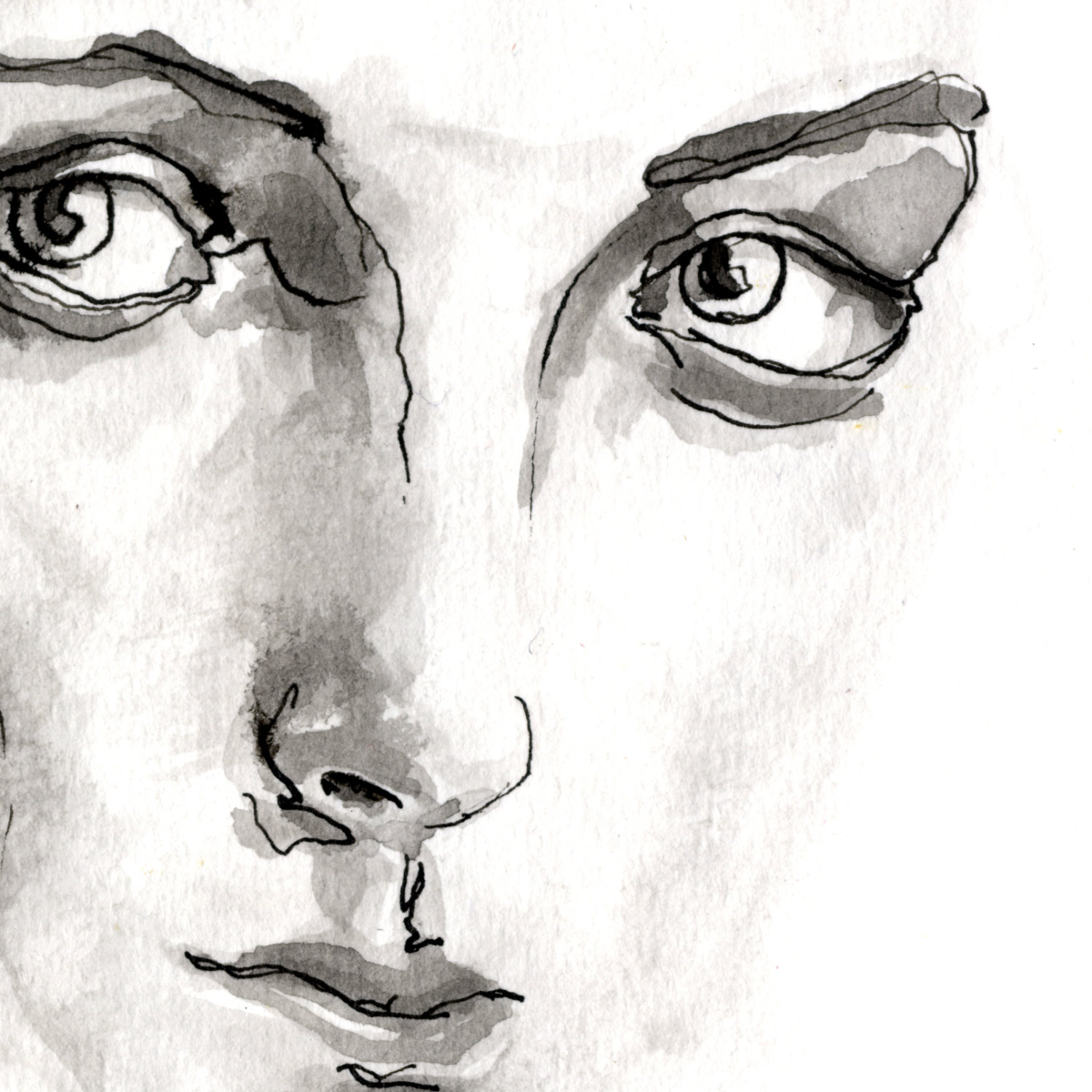 1500x1500 Indian Inkblack And White Artoriginal Portrait Etsy