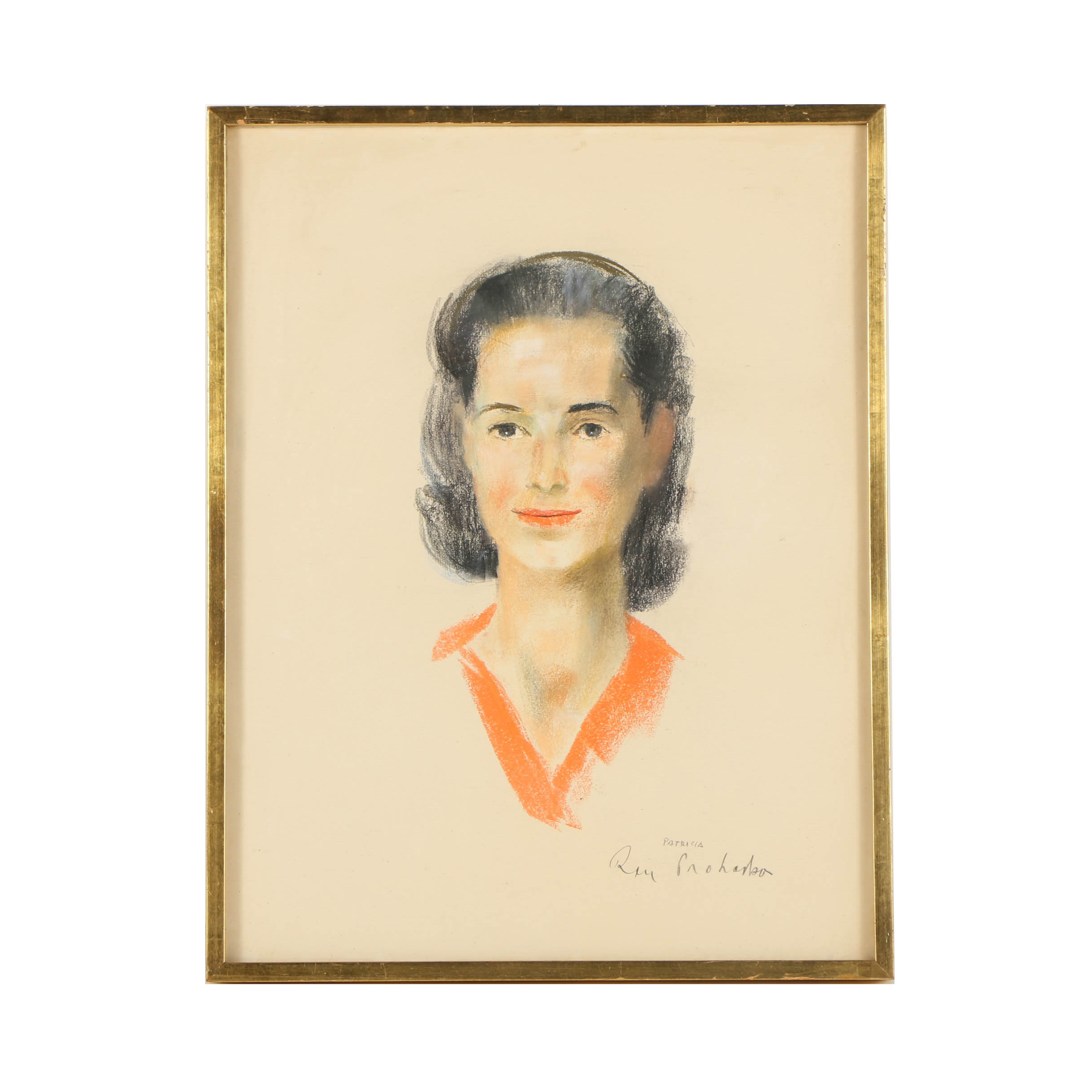 2432x2432 Mid Century Pastel Portrait Drawing Ebth