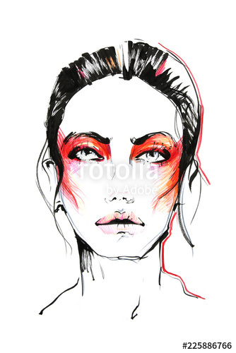 334x500 Young, Beauty, Girl, Fashion, Face, Watercolor, Beautiful, Hair