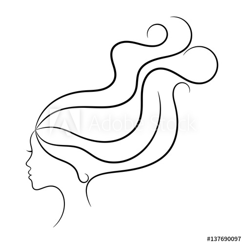 500x500 Contour Spa And Hair Sketch With Female Profile