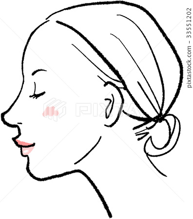 396x450 Long Haired Female Smiling Woman C In Profile