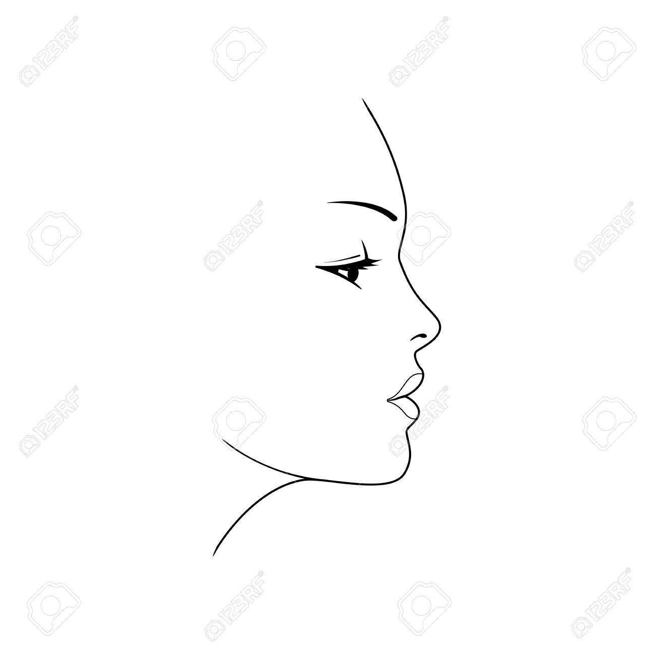 1300x1300 Collection Of 'female Face Silhouette' Download More Than