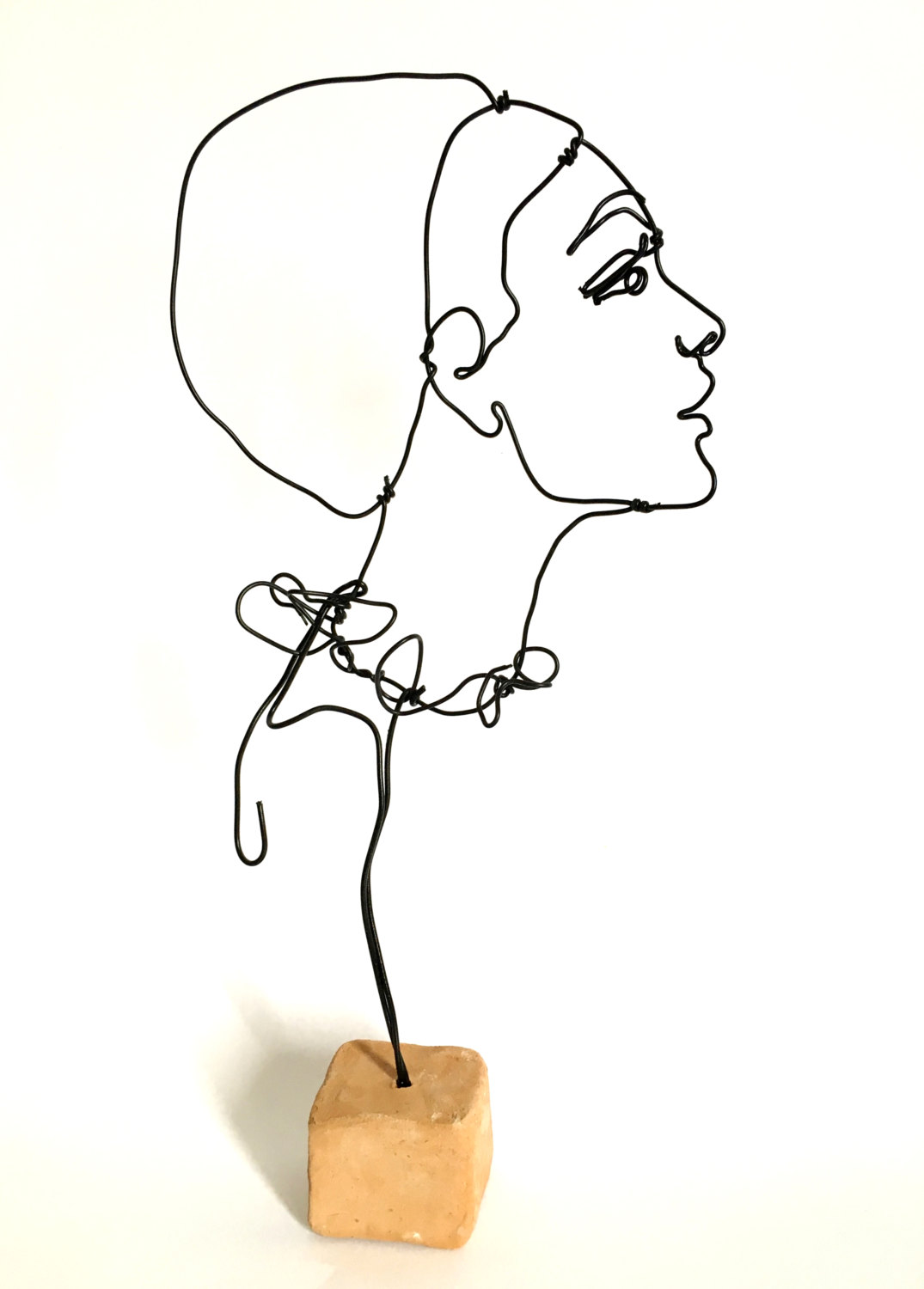 1075x1500 Wire Sculpture Portrait Of Woman Side Profile Female Etsy
