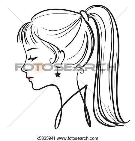 450x470 Cartoon Girl Face Side View Rrrr In Girl Face Drawing