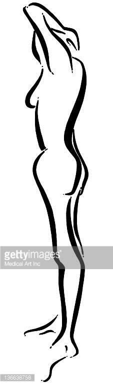 226x764 Female Silhouette Side Stock Vectors