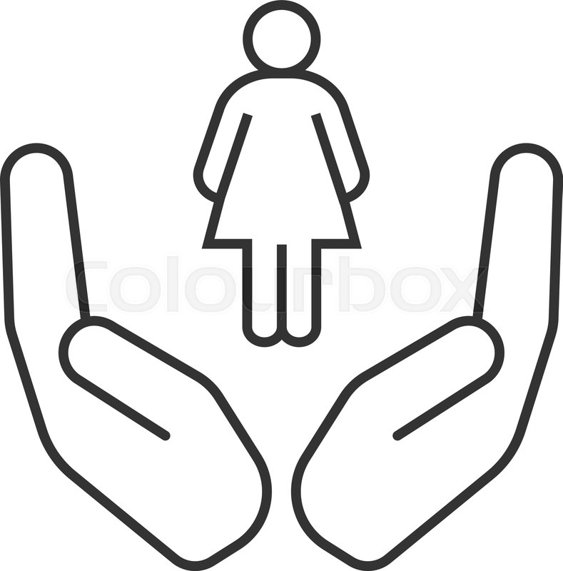 789x800 Open Palms With Female Silhouette Stock Vector Colourbox