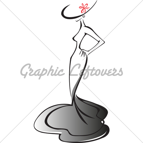 500x500 Elegant Female Silhouette Gl Stock Images