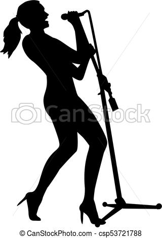 320x470 Singer Silhouette Female Silhouette Of A Female Singer