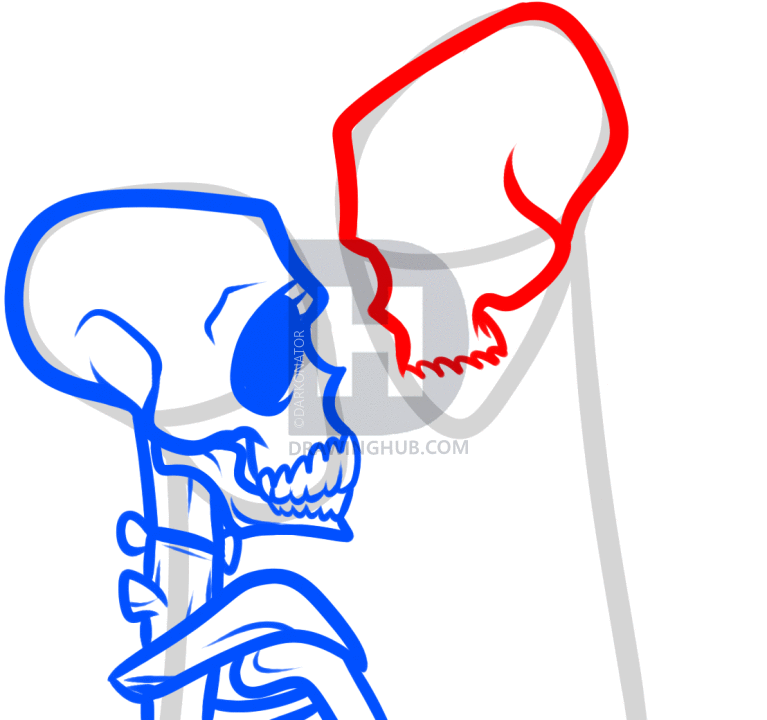 767x720 How To Draw Love Skulls, Love Skeletons, Step