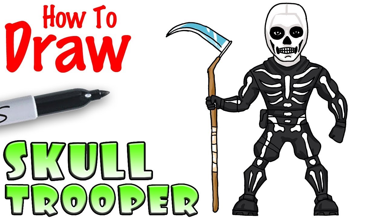 1280x720 How To Draw Skull Trooper Fortnite