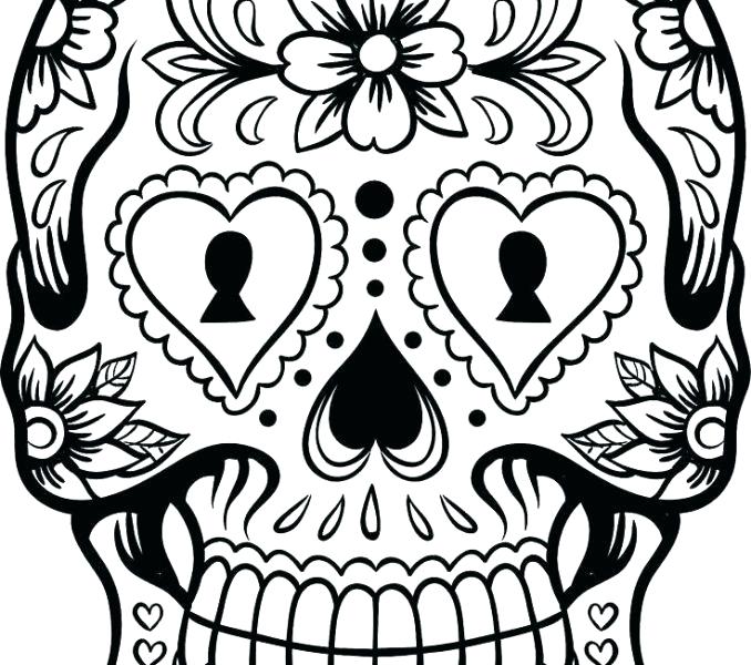 678x600 Skull Coloring Pages For Girl Female Sugar Teens
