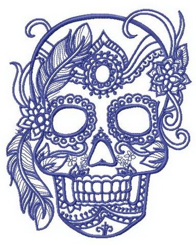 384x480 Skull Of Aristocrat Embroidery Design Stylish Embroidery