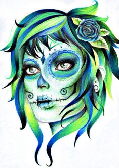 235x332 Best Day Of The Dead Woman Images Mexican Skulls, Tattoo