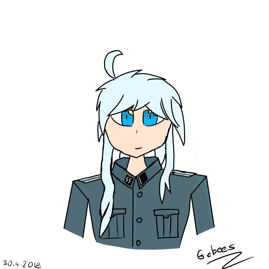 894x894 Female Ss Soldier Portrait