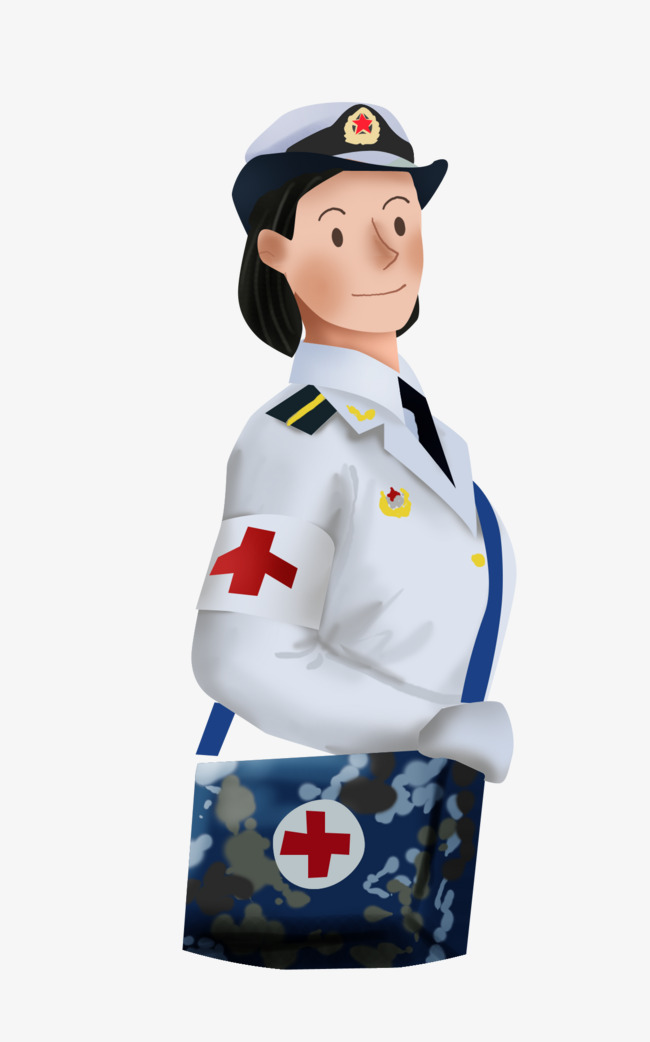 650x1042 Line Drawing Medical Female Soldier Illustration Image