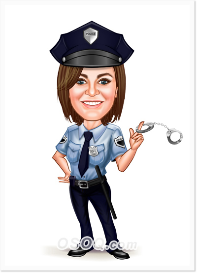 400x555 Police Military Caricature