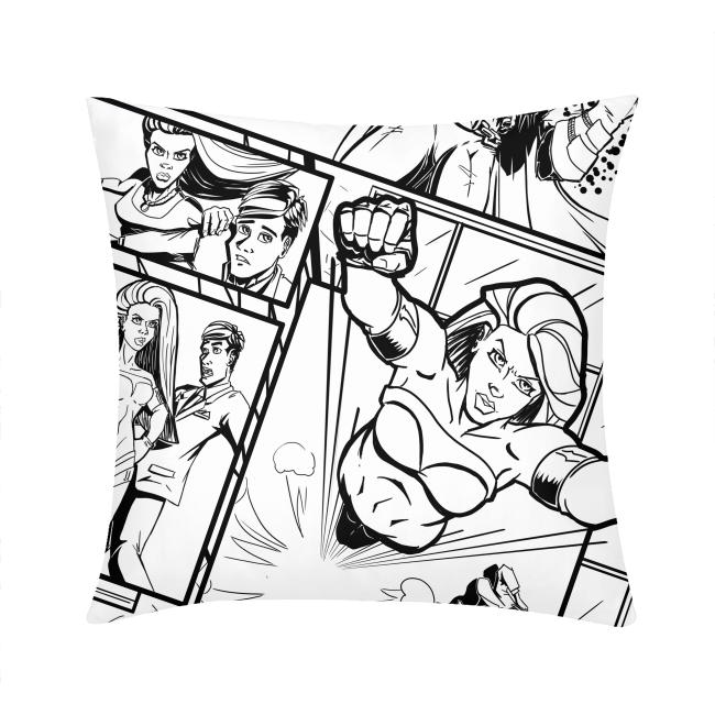 650x650 Shopping Goods Female Superhero Throw Pillow
