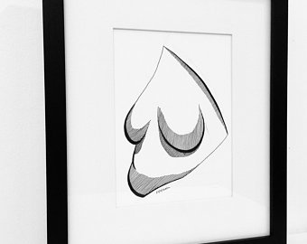 340x270 female torso drawing etsy