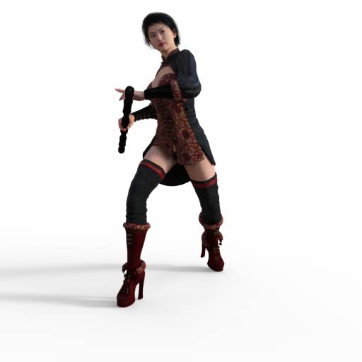 512x512 Figure Drawing Pose Of Female, Martial Art, Casual, Standing