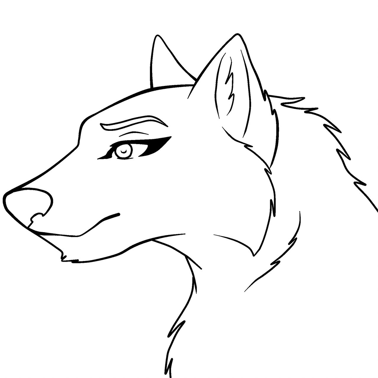 Wolf Female Drawing Base Clipartmag Sketch Coloring Page.