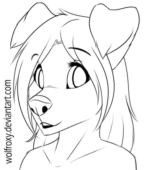 600x700 headshot drawing furry wolf for free download