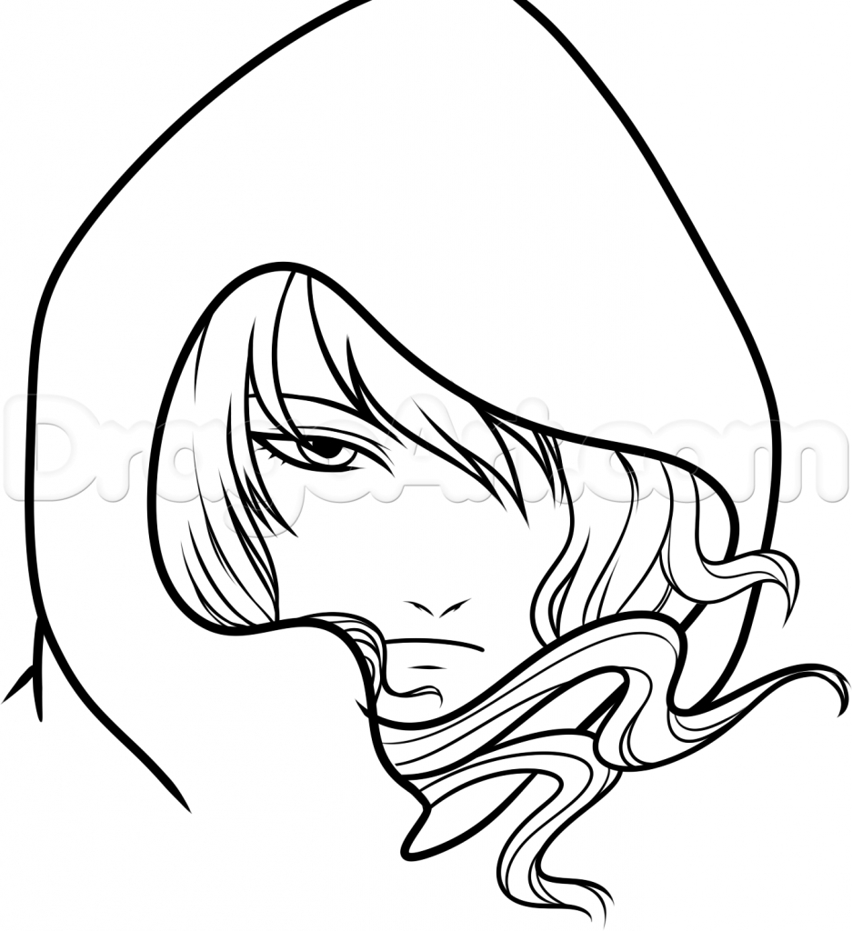 937x1024 Wolf Girl Drawing Easy