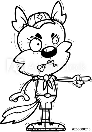 350x500 Angry Cartoon Female Wolf Scout