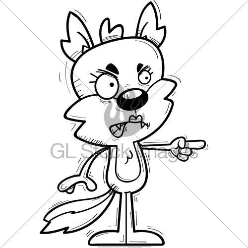500x500 Angry Cartoon Female Wolf Gl Stock Images