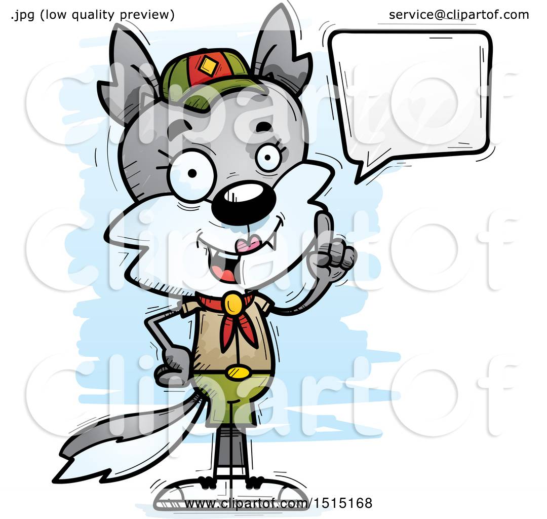 1080x1024 Clipart Of A Talking Female Wolf Scout