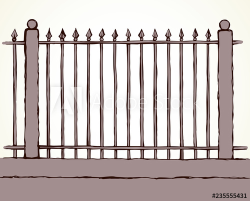 500x402 Fence Vector Drawing