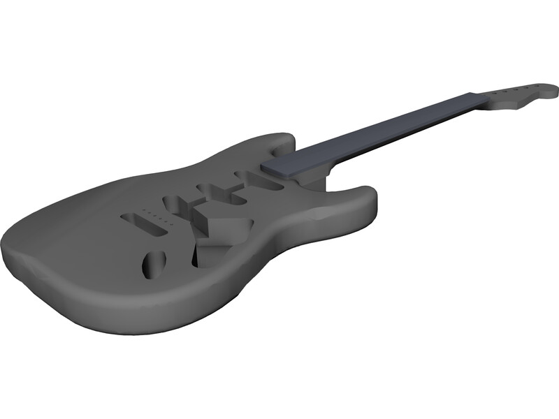800x600 fender stratocaster guitar body cad model