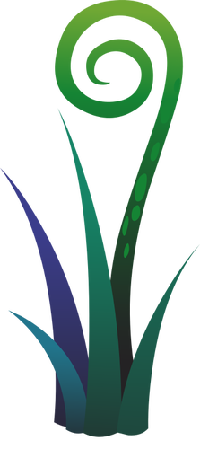 223x500 Drawing Of Blue And Green Fern Plant