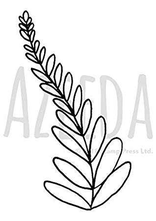 318x450 'fern leaf' unmounted rubber stamp