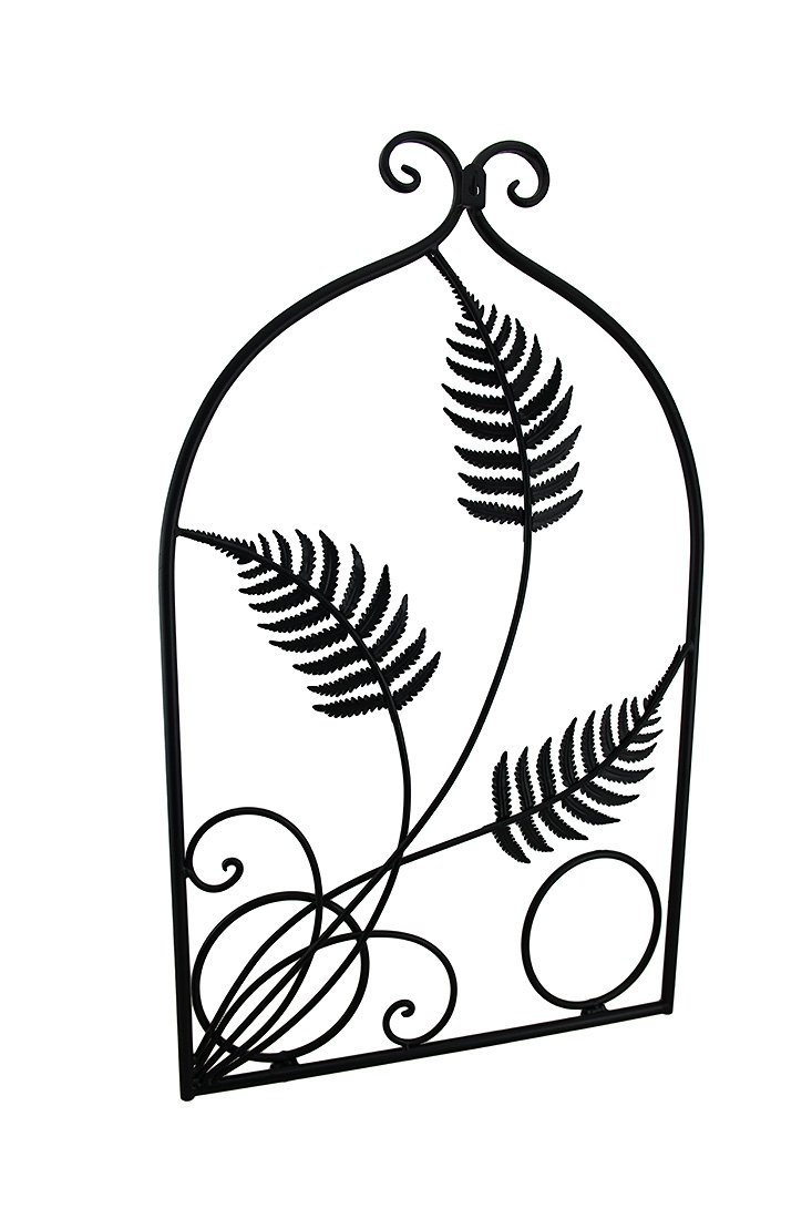 733x1100 Zeckos Triple Fern Leaf Decorative Metal Double Wall Planter