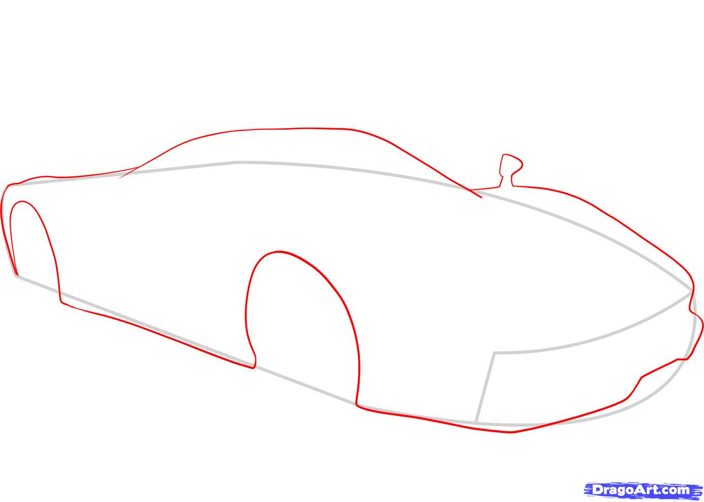 1389x991 How To Draw A Ferrari, Step