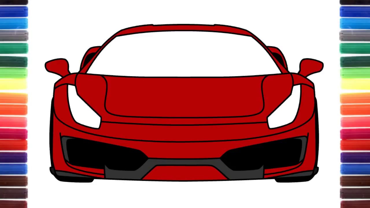 1280x720 How To Draw A Car Ferrari Pista Front View