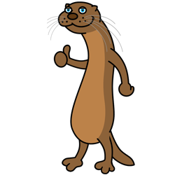 250x250 Cartoon Otter Step