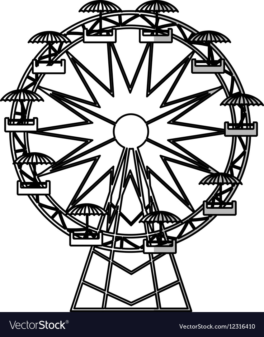 848x1080 Drawn Ferris Wheel Free Vector