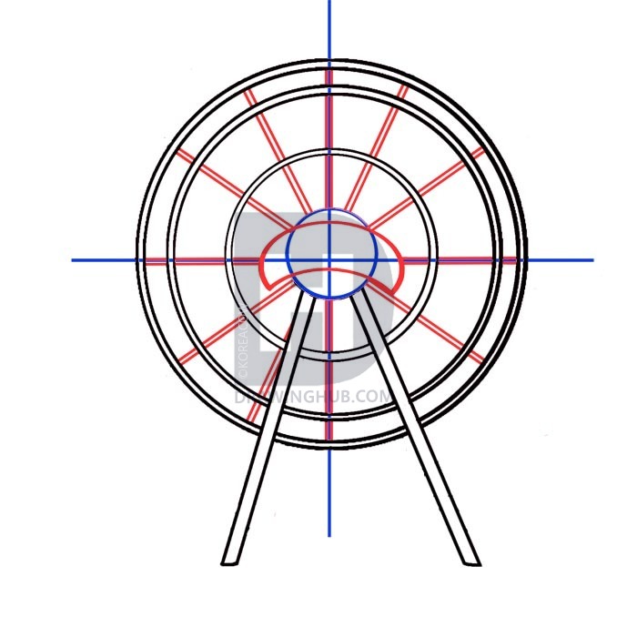 700x700 How To Draw A Ferris Wheel, Step