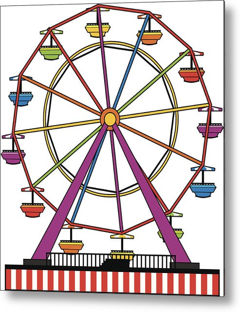 493x640 Simple Ferris Wheel Metal Print
