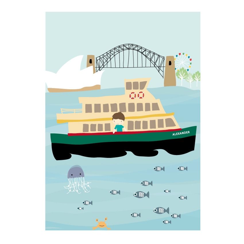 850x850 personalised sydney ferry print in photography and pictures