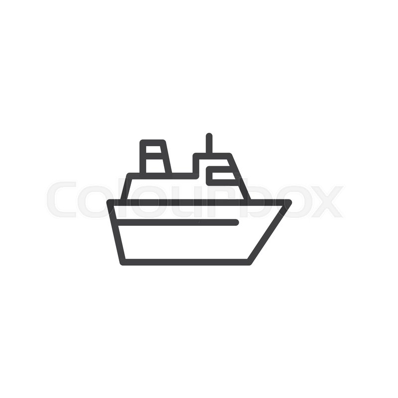 800x800 sea ferry outline icon linear style stock vector colourbox