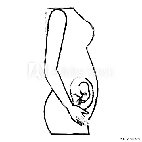 500x500 monochrome blurred silhouette of side view pregnancy process
