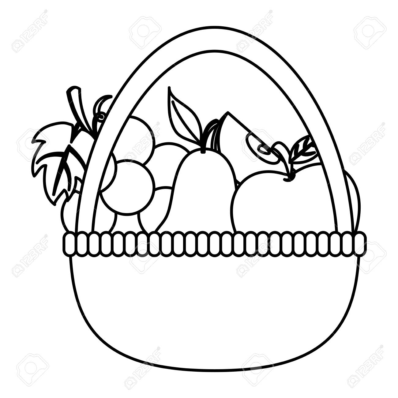 1300x1300 Huge Collection Of 'fruit Basket Drawing' Download More Than