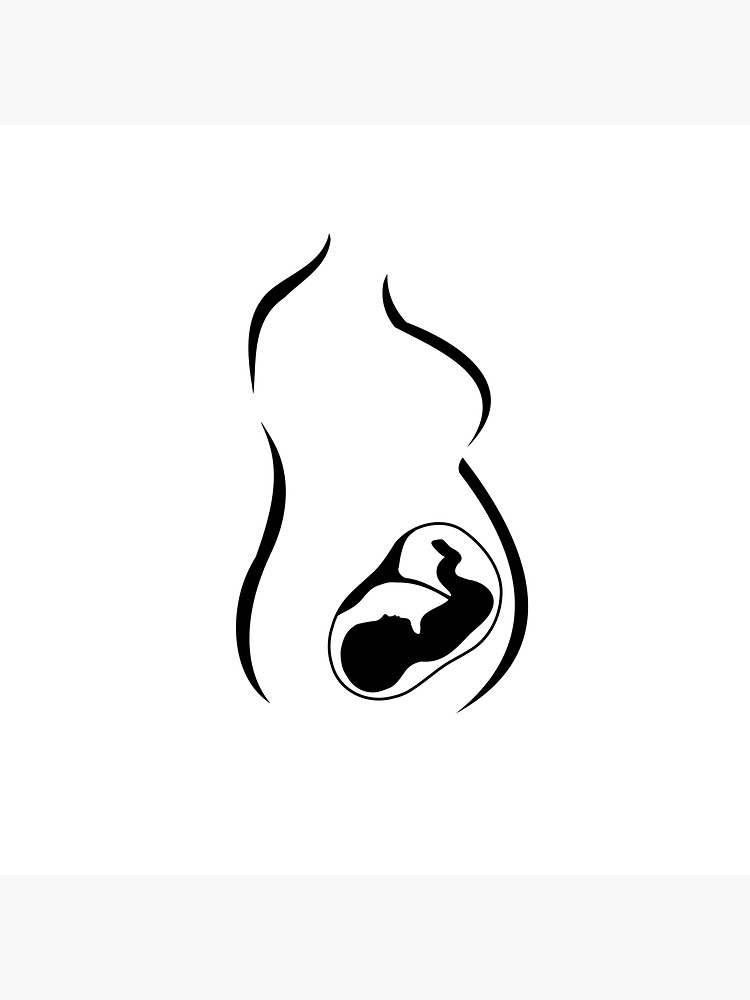 750x1000 pregnant mother with a baby in womb sticker