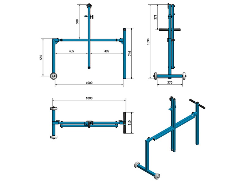 800x600 fiberglass cutting stand including hack saw